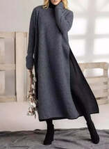 Oversized Knit Lace Dress Brushed Hoody Casual Dress - $49.58+