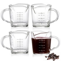 4 Pack Double Spouts Measuring Cups Espresso Shot Glass With Handle, 2.5... - £28.34 GBP