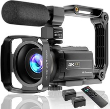 A 4K Video Camera Camcorder Uhd 48Mp Wifi Ir Night Vision, And Two Batteries. - £154.15 GBP