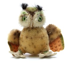 Vintage 1950/60s Steiff Mohair Felt Wittie Owl No Ear Button 5&quot; - £55.02 GBP