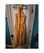 INC Yellow Halter Wide-Leg Jumpsuit - Size L - $648.93 MXN