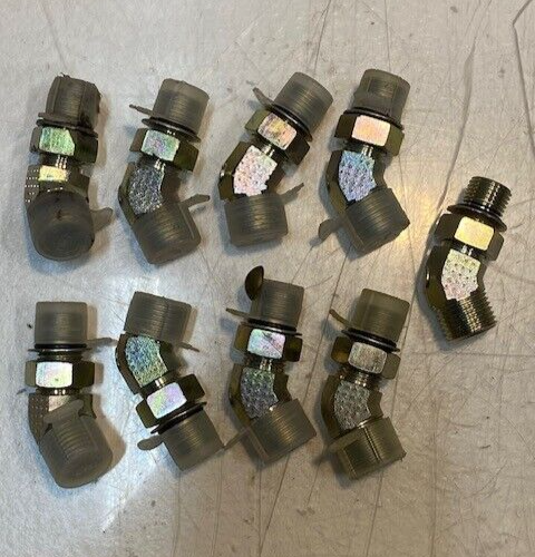9 Qty of 45 Degree Hydraulic Male Tube Fittings 14mm Thread 17mm Thread ... - $29.99