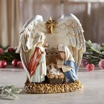 Child Like Holy Family Nativity Statue with Angel Wings 7.5&quot; Christmas F... - £25.79 GBP