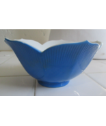 Vintage MCI Japan Blue/White Lotus Flower 6&quot; Ribbed Rice/Noodle Bowl EUC - $20.30 CAD