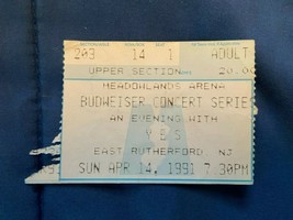 Vintage Used Concert Ticket YES @ 4/14/91 *Fading Ink/Fair Condition* d1 - $9.99