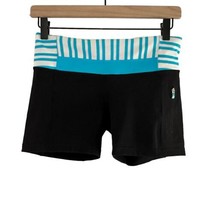 Lululemon Run Fast Track Short 4&quot; Spry Blue Twin Stripe Luxtreme Size 6 - £19.98 GBP