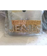 ++ ATLANTA FOR JESUS Pin Vintage Gold Tone Crystal CZ&#39;s Fashion Brooch P... - £7.70 GBP