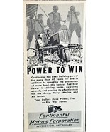 1943 CONTINENTAL MOTORS CORP-ARMY NAVY-Power to Win-Vintage Print Ad-WWII - $9.00