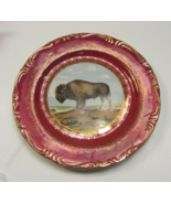 Vintage Decorative 10&quot; Game Plate Hand Painted Buffalo Scene Gold Rim 4s... - $64.34