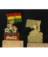 VINTAGE FIFA USA WORLD CUP SOCCER 1994 MASCOT &amp; COCA-COLA BOLIVIA PIN - $6.79 CAD