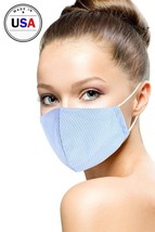 New Blue Cotton Stripe 3d Reusable Face Mask - £7.54 GBP
