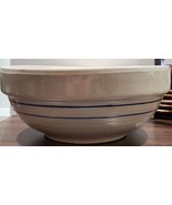 Vintage Marshall Pottery Texas Blue Stripe Farmhouse Stoneware Bowl - 12&quot; - £50.84 GBP