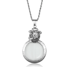 3W913 - Rhodium Brass Magnifier pendant with Synthetic Synthetic Glass i... - €24,40 EUR