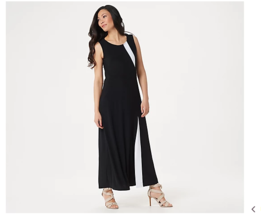 Dennis Basso Regular Sleeveless Caviar Crepe Maxi Dress Black Size 10, A... - $22.49
