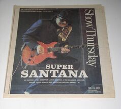 Santana Show Newspaper Supplement Vintage 2000 Cover Story Grammy Awards - $19.99