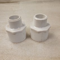 LOT of 2 ~ Nibco 1” Male Threaded PVC ADAPTER To 1 1/4 Slip, SCH - 40 ( D-2466 ) - £9.83 GBP