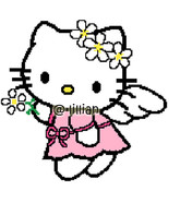 new HELLO KITTY PINK ANGEL Counted Cross Stitch PATTERN - $2.92