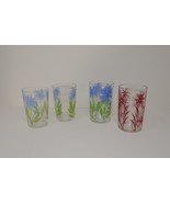 Kraft Foods Swanky Swigs Glasses Juice Glass Blue &amp; Red Cornflower - $24.99