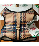 DOG Holiday Vest Harness Christmas Thanksgiving LARGE Plaid - $222.91 MXN