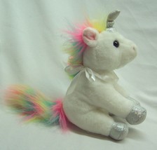 Frankford Candy Cute White &amp; Rainbow Unicorn 8&quot; Plush Stuffed Doll Toy - £13.14 GBP