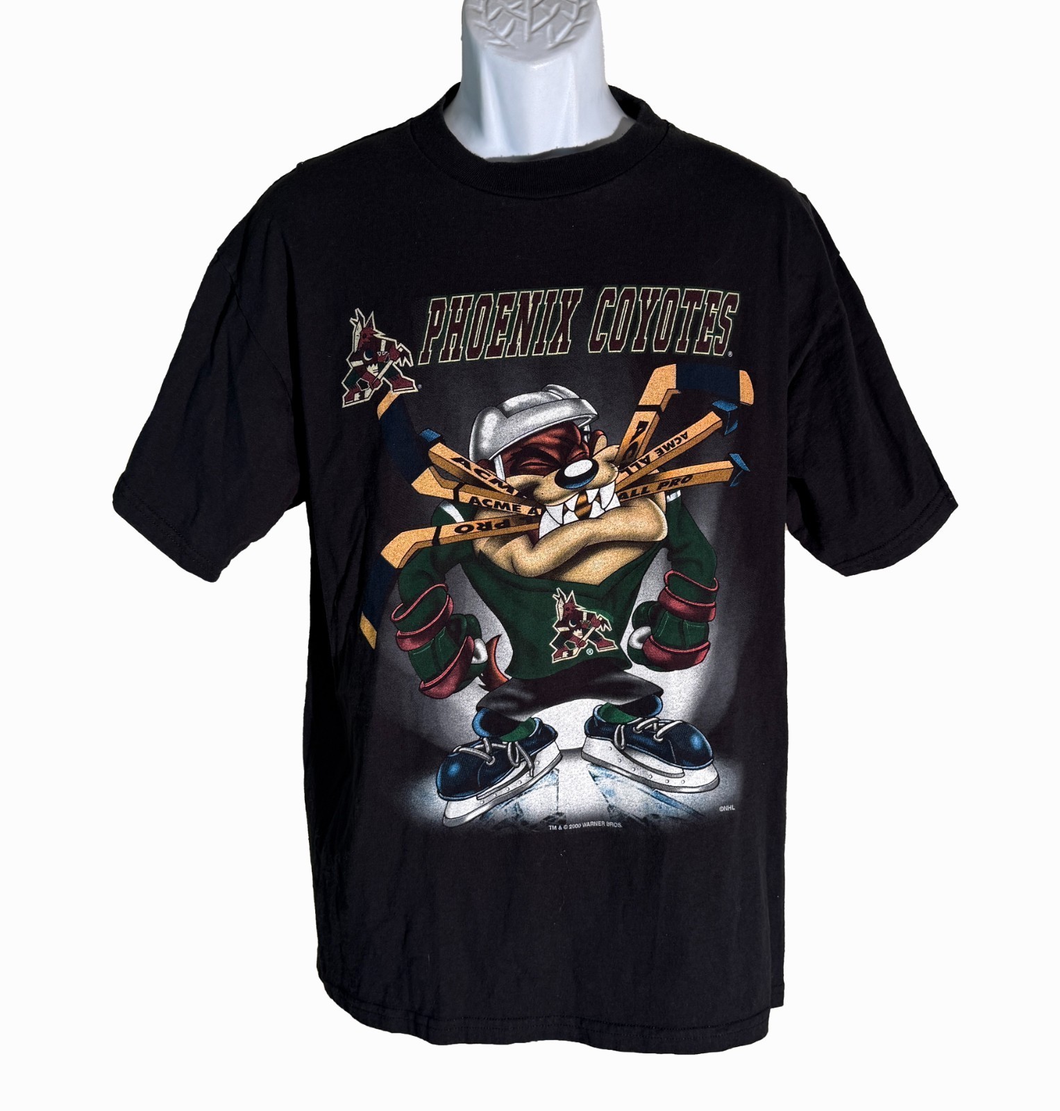 PHOENIX COYOTES Short Sleeve NHL Black T-Shirt Large - $7.91