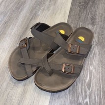 Maui Island Sandals Womens 4M Summer Slides Slip On Flats 779506 Brown L... - £14.20 GBP