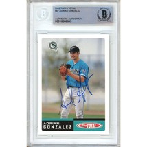 Adrian Gonzalez Miami Marlins Signed 2002 Topps Total Card 47 BAS Auth Auto Slab - £101.86 GBP
