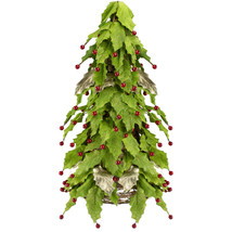 US Seller 18&quot; &#39;Twas The Night Artificial Red Holly Berry Christmas Cone Tree Fas - $163.78