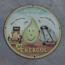 Vintage BP Energol Motor Engine Oil &#39;&#39;British Petroleum Co.&#39;&#39; Porcelain Sign - £97.73 GBP