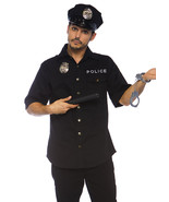 4Pc. Men&#39;S Police Shirts   Hand Cuff  Hats And Baton - £74.27 GBP