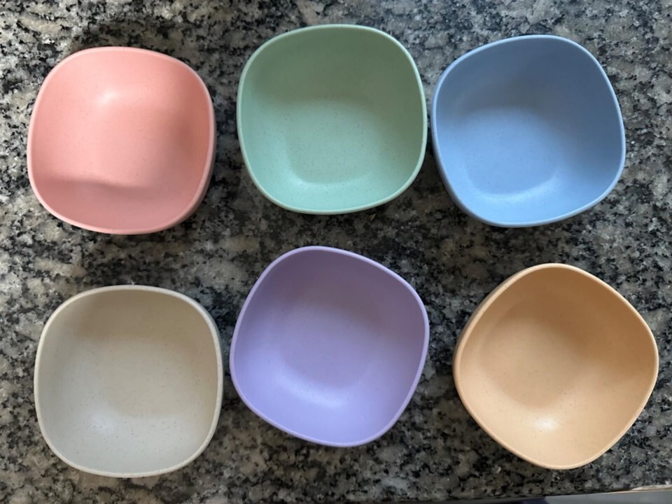 Hlukana 6 Pack Wheat Straw Soy Sauce Dishes, 4.5 OZ Small Dessert Bowls ... - $17.82