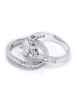Womens 4.5 Carat Princess Cut Wedding Band Engagement Ring Set Silver Si... - €70,32 EUR