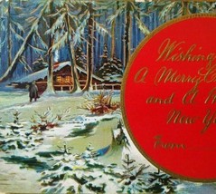 New Year Christmas Postcard Country Cabin Snow Trees 1917 HSV 1909 Grand Rapids - £6.57 GBP