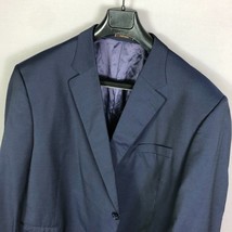 Peter Millar Navy Micro Line Notch Lapel Wool Suit Jacket Size 56L - £47.40 GBP