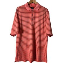 Footjoy Men&#39;s Polo Shirt Striped Golf Embroidered Logo Short Sleeve Size L - £16.34 GBP