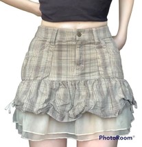 Authentic Vintage Y2k mini jeans skirt checkered - £24.23 GBP