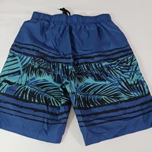 Open Trails Men's Blue Tropical Print Board Elastic Waist Short Swim Trunks Sz L image 11
