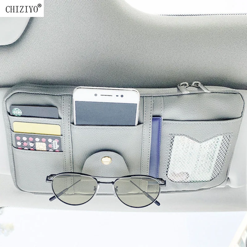 Car Sun Visor Organizer Storage Box Sunglasses Clip Stowing Tidying Bag Bill Pen - £14.80 GBP