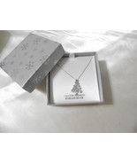 Department Store 18&quot;925 SS Christmas Tree Diamond Pendant Necklace HL601... - $785.76 MXN