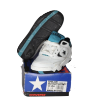 NOS Vtg 90s Converse Power Game Lea Ox Basketball Shoes White Teal Child... - $753.01 MXN
