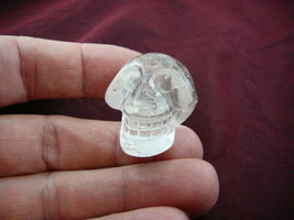 (HH103-X) HUMAN SKULL white QUARTZ CRYSTAL gemstone carved Brazil cranium - $21.49