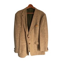 Vintage H.I.S Jacket Mens Size 40R Tan Tweed Blazer Welsh Wool Blend 2 B... - $41.80