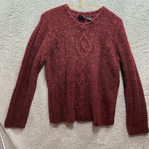 21 Gals Mohair Blend Red Sweater Size Medium Long Sleeve - £12.49 GBP