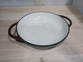 ?(Le Creuset)? Vintage 10&quot; Enameled Cast Iron Brown 2 Handle Pan (No Lid) - £41.69 GBP