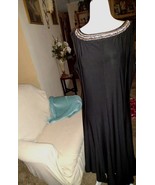 HAANI Size XL Maxi Dress Black Sleeveless Stretch Silver Beads &amp; Rhinest... - $319.66 MXN