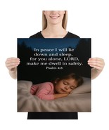 Psalm 4:8 Bible Verse Poster 18&quot;x18&quot; Christian Wall Art Inspirational Sc... - $357.59 MXN