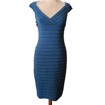 Blue Knee Length Bodycon Cocktail Dress Size 4 - $44.55