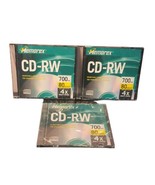 Lot of 3 Memorex CD-RW Rewritable 700MB 80 Minutes W/slim Jewel Cases 4x... - £7.79 GBP