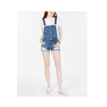 Tinseltown Women Junior XL Medium Wash Ripped Cuffed Jean Short Overalls... - $372.92 MXN