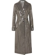 OFF-WHITE Checkered Vinyl Trench Coat In Black and White - Size 40 - £454.21 GBP